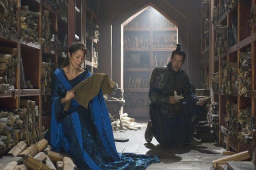 Michelle Yeoh as Zi Yuan and Russell Wong as Ming Guo in "The Mummy: Tomb of the Dragon Emperor."