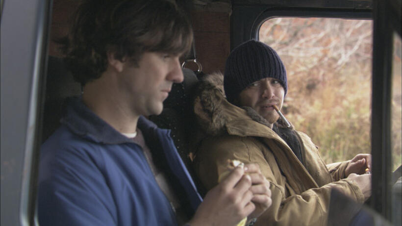 Jeff Lagrand (Paul Schneider) and Rugged (Aaron Stanford) in "Live Free or Die."