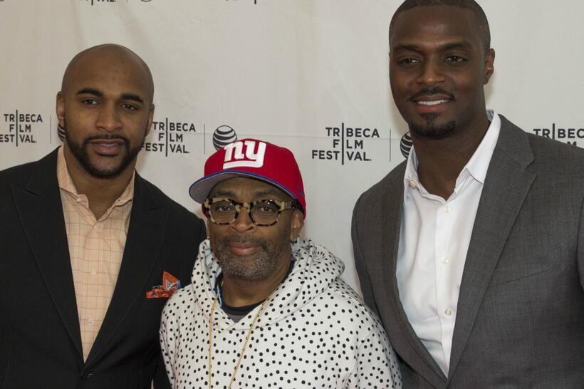 
	David Tyree, Spike Lee, and Plaxico Burress &nbsp;
