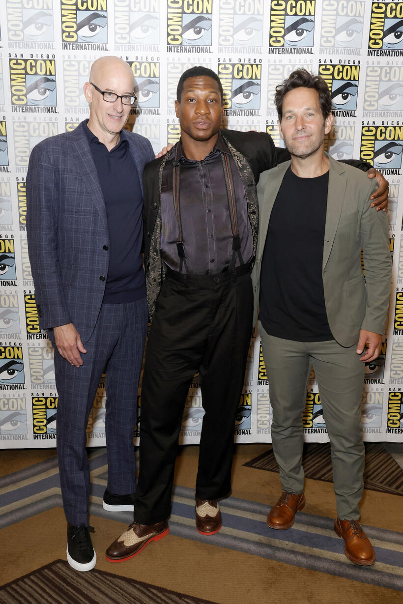 
	Peyton Reed, Jonathan Majors and Paul Rudd

