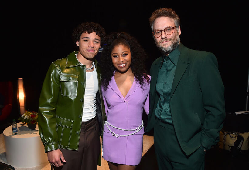 
	Anthony Ramos, Dominique Fishback and Seth Rogen
