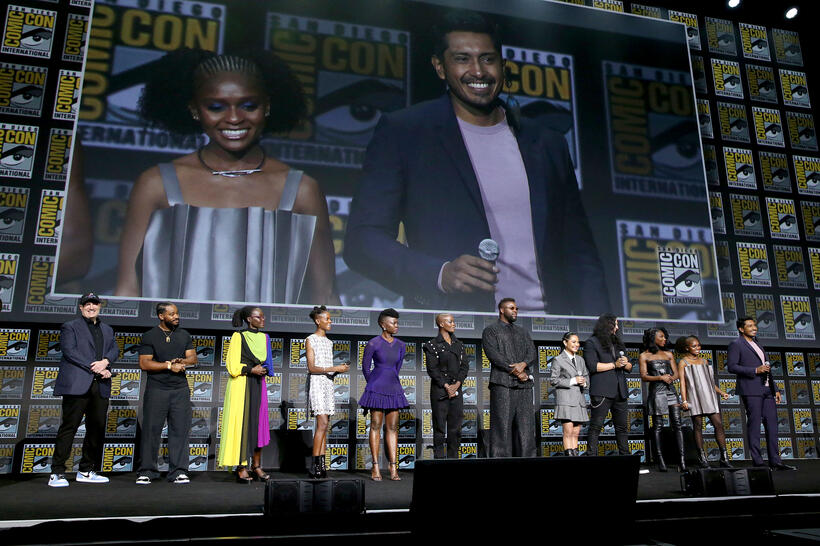
	Kevin Feige, Ryan Coogler, Lupita Nyong'o, Letitia Wright, Danai Gurira, Florence Kasumba, Winston Duke, Mabel Cadena, Alex Livinalli, Michaela Coel, Dominique Thorne and Tenoch Huerta
