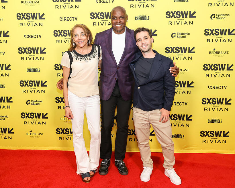 
	Julie Anderson, Carl Lewis and Chris Hay
