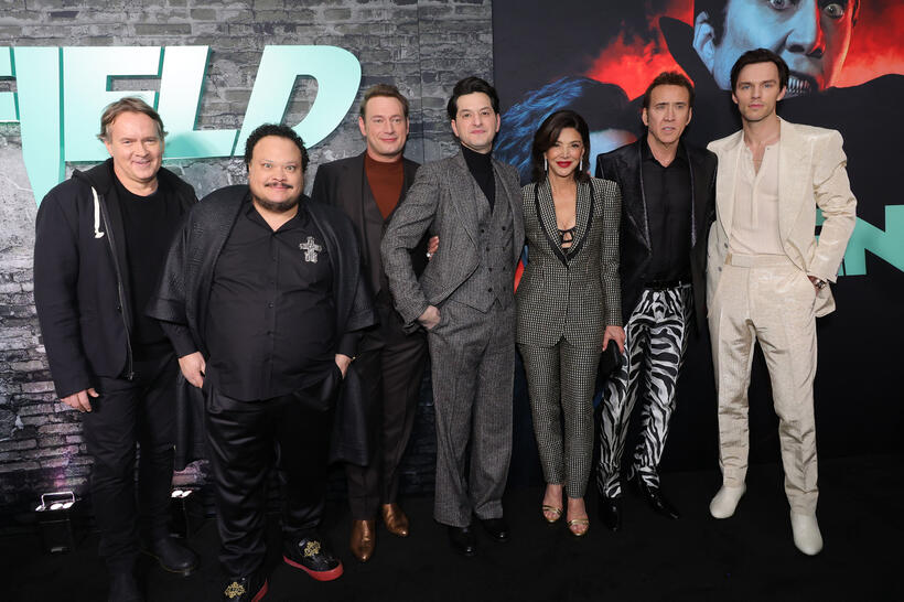 
	Chris McKay, Adrian Martinez, Brandon Scott Jones, Ben Schwartz, Shohreh Aghdashloo, Nicholas Hoult and Nicolas Cage&nbsp;
