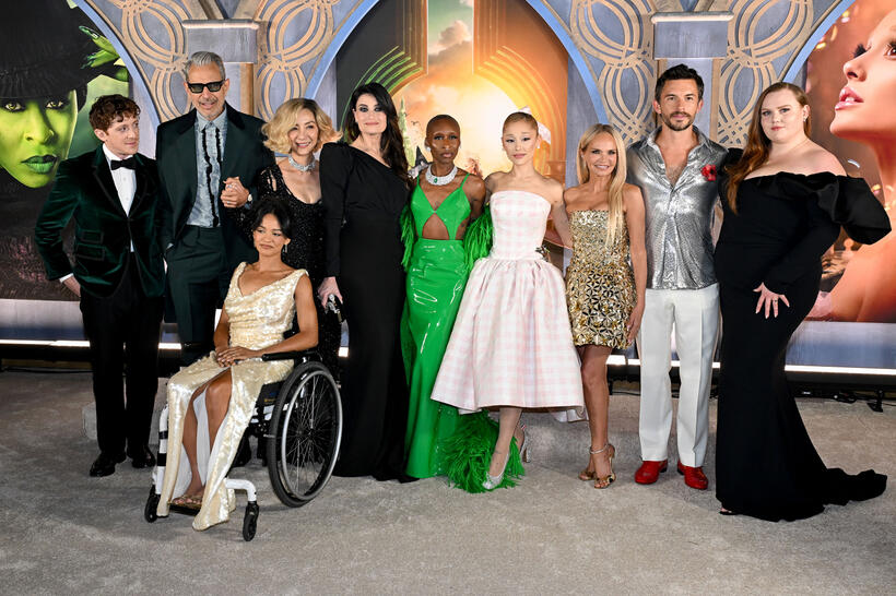 
	Ethna Slater, Jeff Goldblum, Marissa Bode, Mchelle Yeoh, Idina Menzel, Cynthia Erivo, Ariana Grande, Kristin Chenoweth Jonathan Bailey and Bronwyn James
