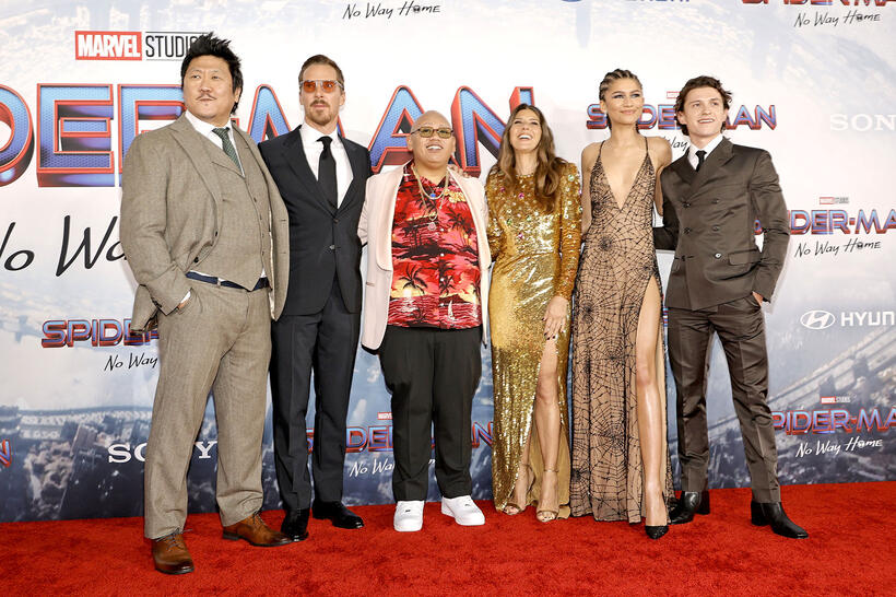 
	Benedict Wong, Benedict Cumberbatch, Jacob Batalon, Marisa Tomei, Zendaya and Tom Holland&nbsp;
