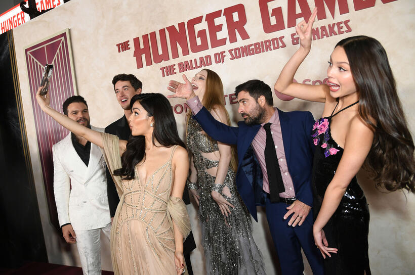 
	Josh Andr&eacute;s Rivera, Tom Blyth, Rachel Zegler, Hunter Schafer, Jason Schwartzman and Olivia Rodrigo
