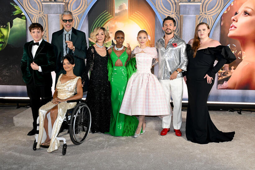 
	Ethna Slater, Marissa Bode, Jeff Goldblum, Mchelle Yeoh, Cynthia Erivo, Ariana Grande, Jonathan Bailey and Bronwyn James
