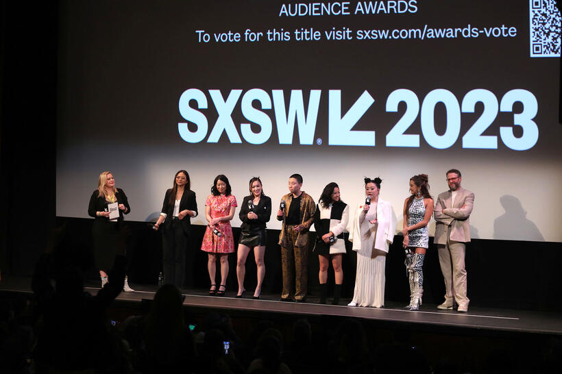
	Adele Lim, Cherry Chevapravatdumrong, Teresa Hsiao, Sabrina Wu, Stephanie Hsu, Sherry Cola, Ashley Park and Seth Rogen&nbsp;&nbsp;
