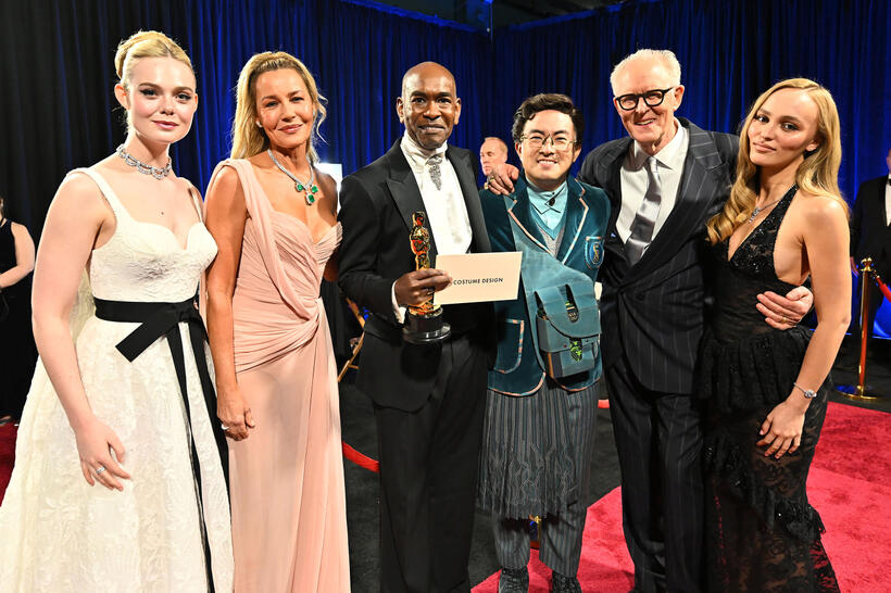 
	Elle Fanning, Connie Nielsen, Paul Tazewell, Bowen Yang, John Lithgow and Lily-Rose Depp
