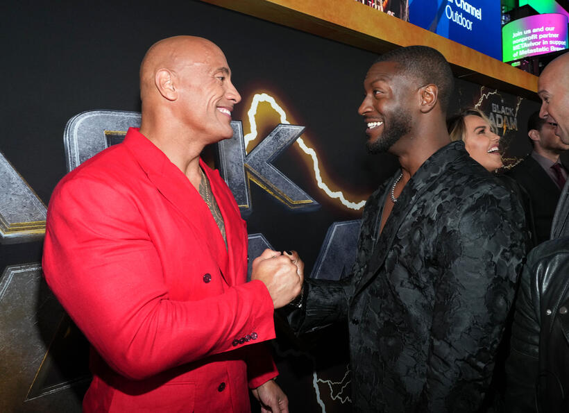 
	Dwayne Johnson and Aldis Hodge
