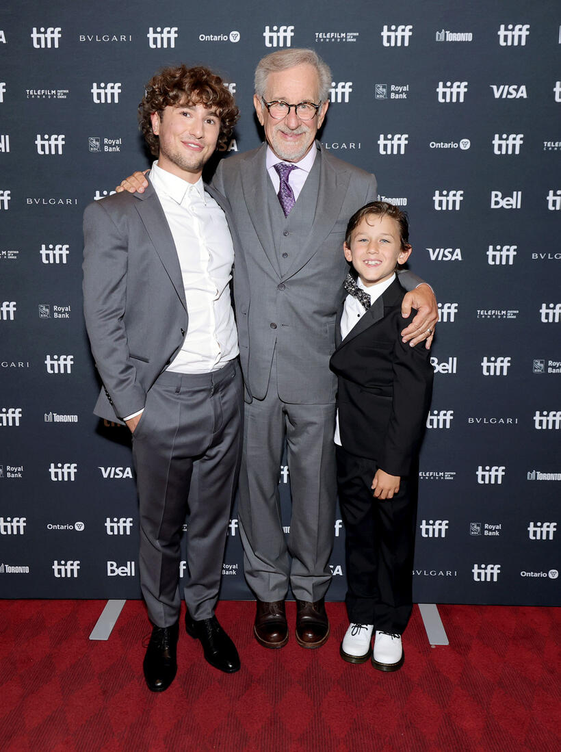 
	Gabriel LaBelle, Steven Spielberg and Mateo Zoryon Francis-DeFord
