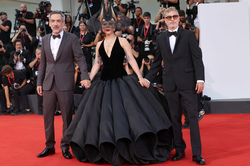 
	Todd Phillips, Laday Gaga and Joaquin Phoenix
