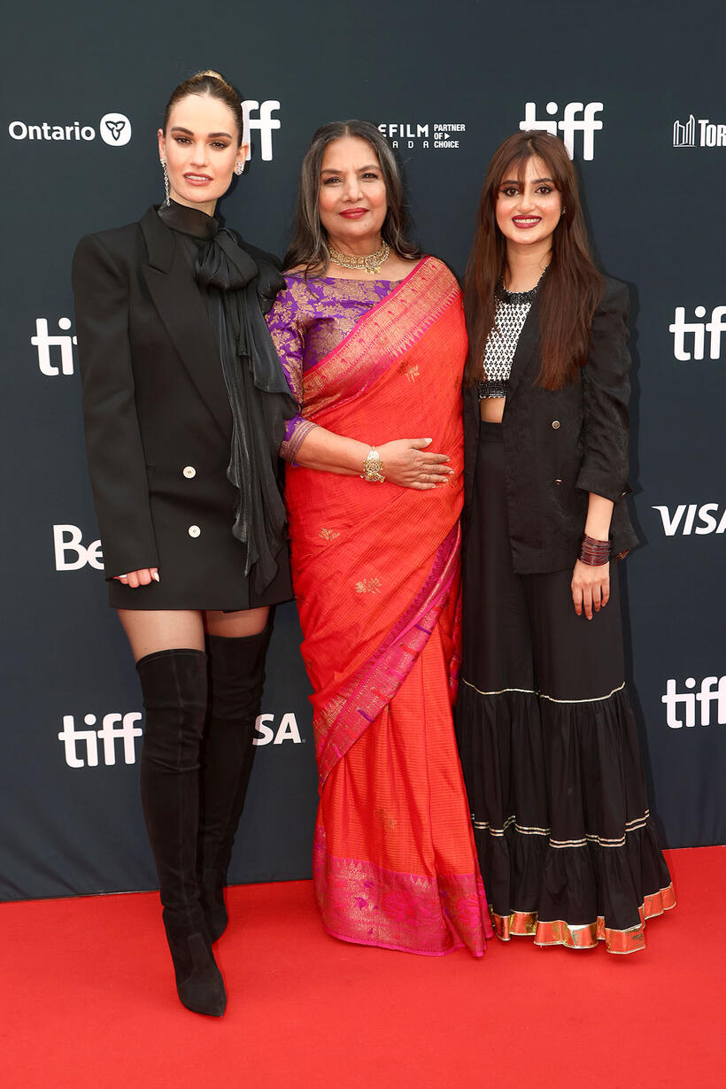 
	Lily James, Shabana Azmi and Sajal Aly&nbsp;
