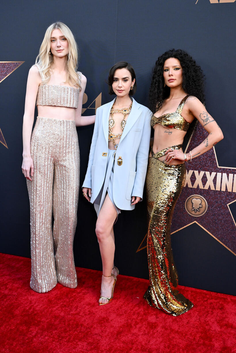 
	Elizabeth Debicki, Lily Collins and Halsey
