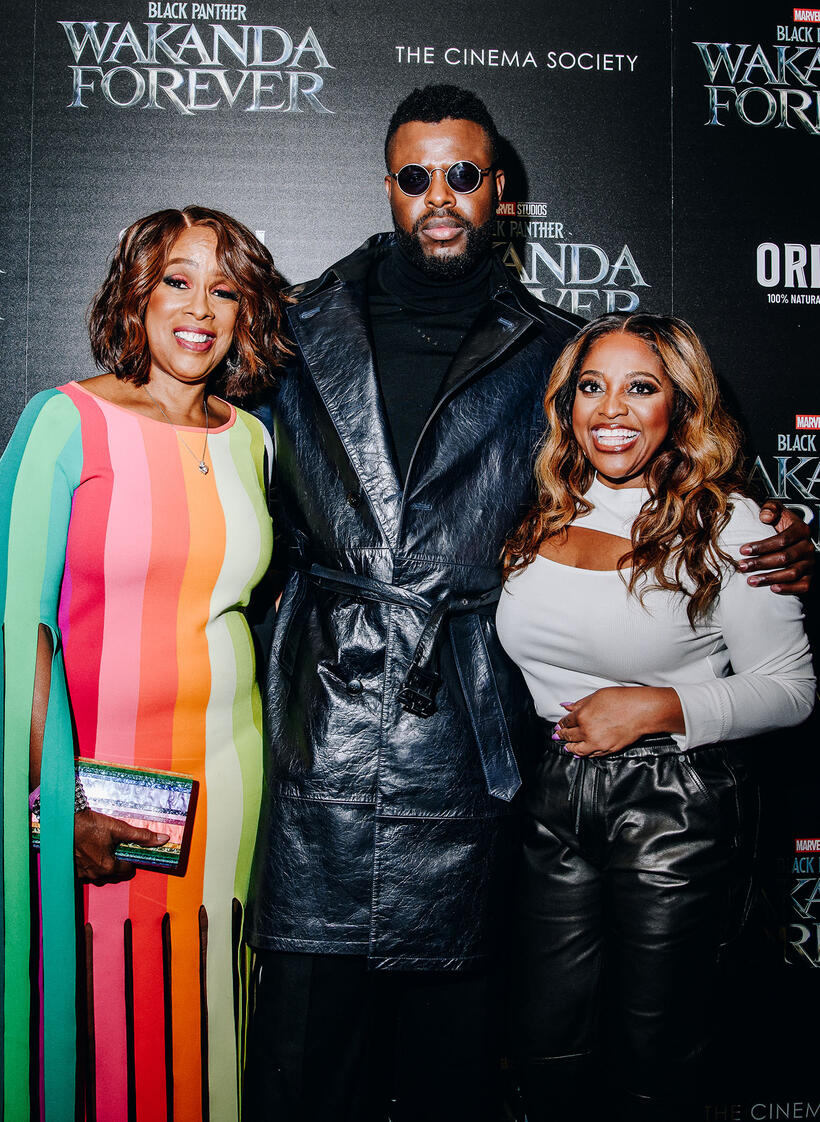 
	Gayle King, Winston Duke and Sherri Shepherd
