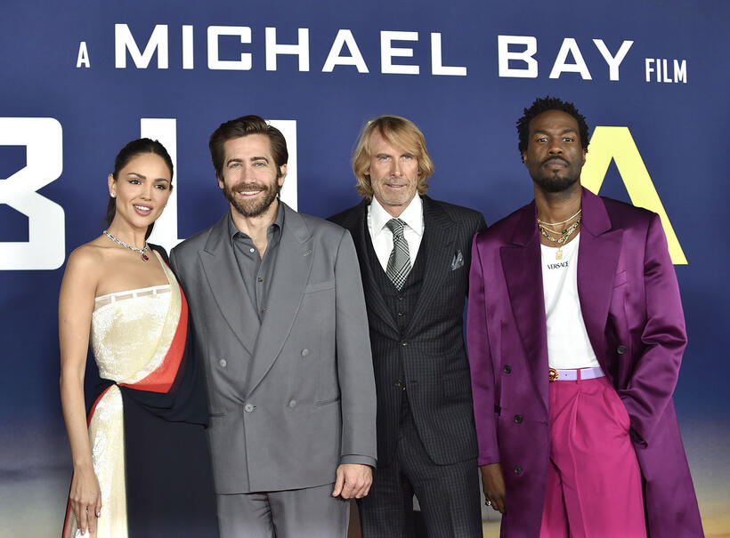 
	Eiza Gonzalez, Jake Gyllenhaal, Michael Bay and Yahya Abudl-Mateen II
