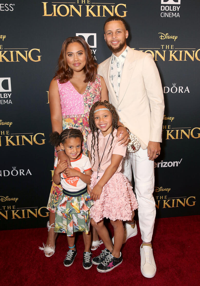 
	Ayesha Curry, Stephen Curry and kids Ryan and Riley
