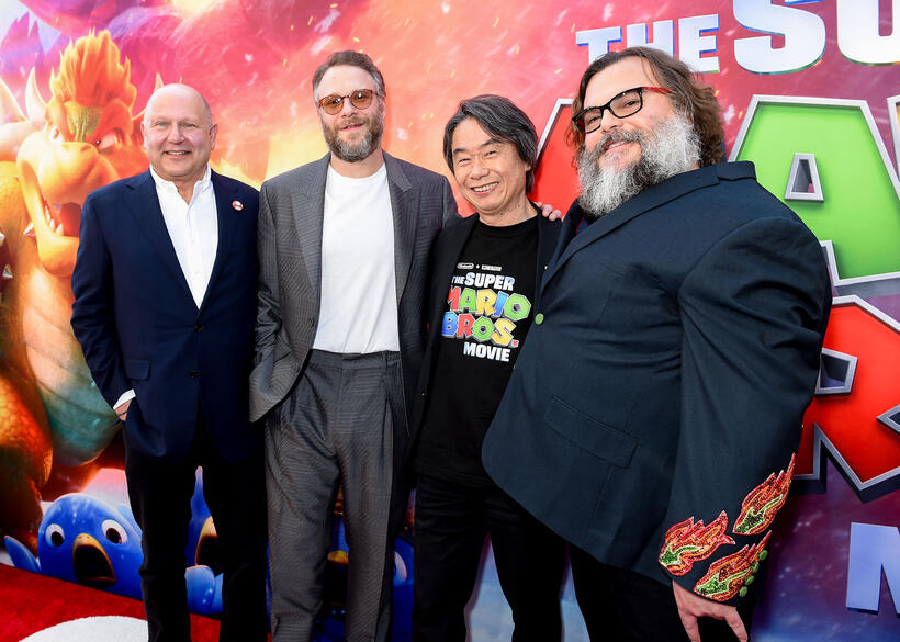 
	Chris Meledandri, Seth Rogen, Shigeru Miyamoto and Jack Black
