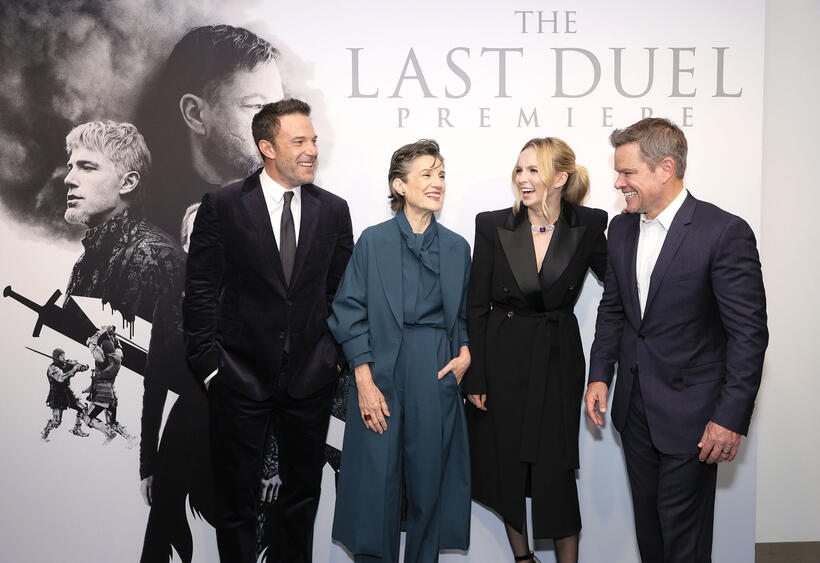 
	Ben Affleck, Harriet Walter, Jodie Comer and Matt Damon
