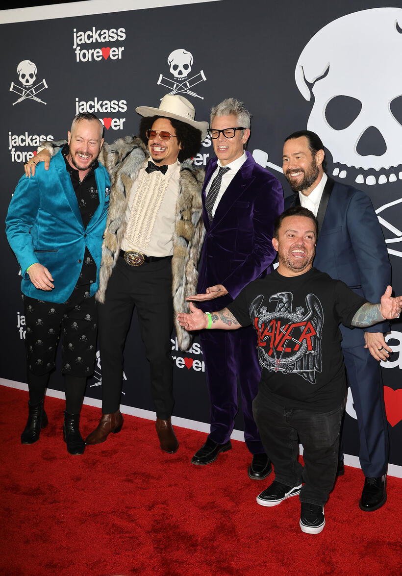 
	Ehren McGhehey, Eric Andr&eacute;, Johnny Knoxville, Jason 'Wee Man' Acu&ntilde;a and Chris Pontius
