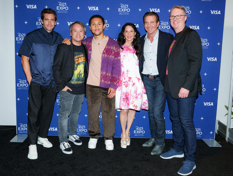 
	Jake Gyllenhaal, Qui Nguyen, Jaboukie Young-White, Lucy Liu, Dennis Quaid and Don Hall
