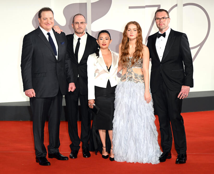 
	Brendan Fraser, director Darren Aronofsky, Sadie Sink, Hong Chau and Samuel D. Hunter
