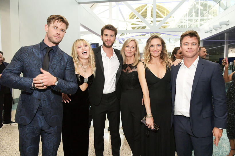 
	Chris Hemsworth, Miley Cyrus, Liam Hemsworth, Leonie Hemsworth, Samantha Hemsworth and Luke Hemsworth
