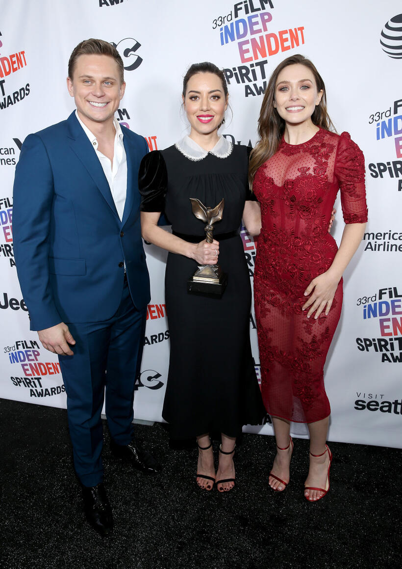 
	Billy Magnussen, Aubrey Plaza and Elizabeth Olsen
