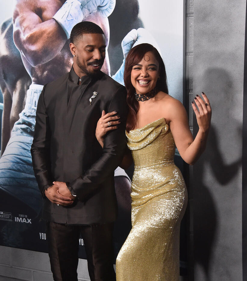 
	Michael B. Jordan and Tessa Thompson
