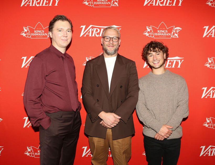 
	Paul Dano, Seth Rogan and Gabriel Labelle

