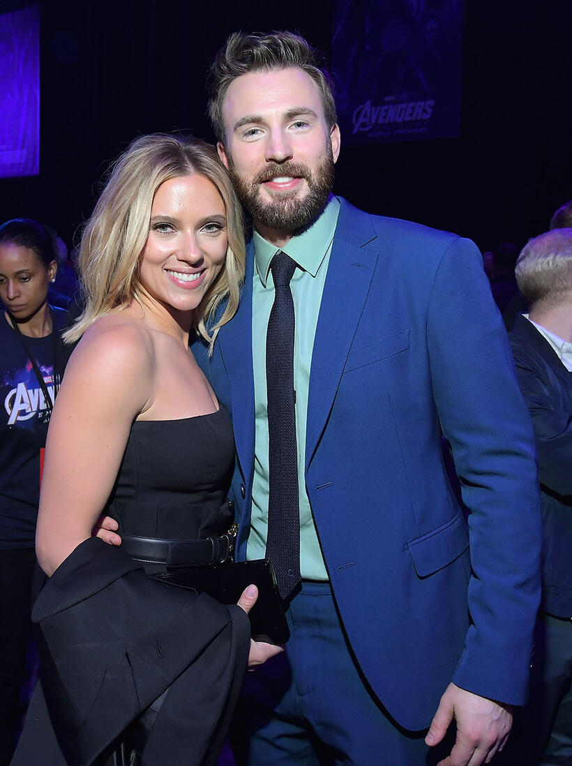 
	Scarlett Johansson and Chris Evans
