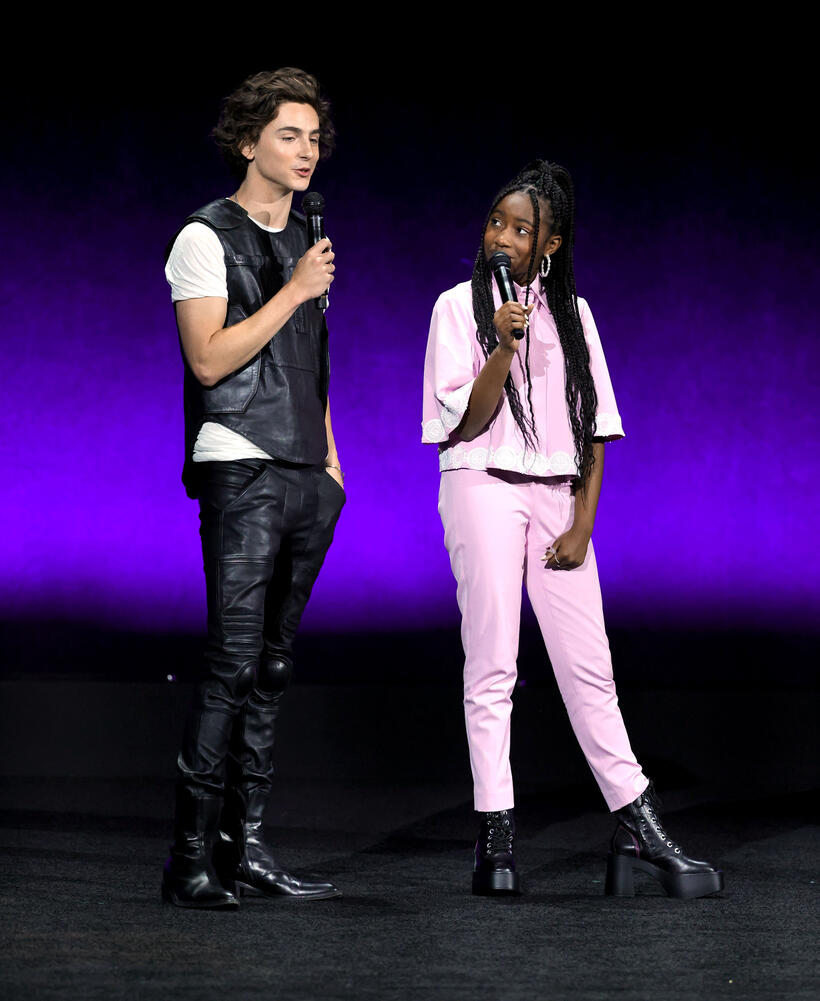 
	Timothee Chalamet and Calah Lane
