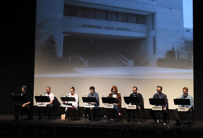 
	Jason Reitman, Aaron Paul, Bel Powley, Jesse Eisenberg, Christina Hendricks, Steve Zissis, Richard E. Grant and Robert Wuhl
