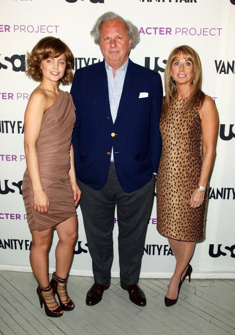 Mena Suvari, Graydon Carter and Bonnie Hammer at the USA Network's "American Character: A Photographic Journey" launch event.