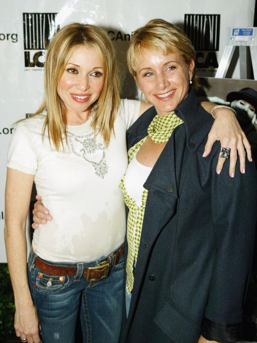 E.G. Daily and Gabrielle Carteris at the world premiere engagement of the one-woman play "Listen Closely."
