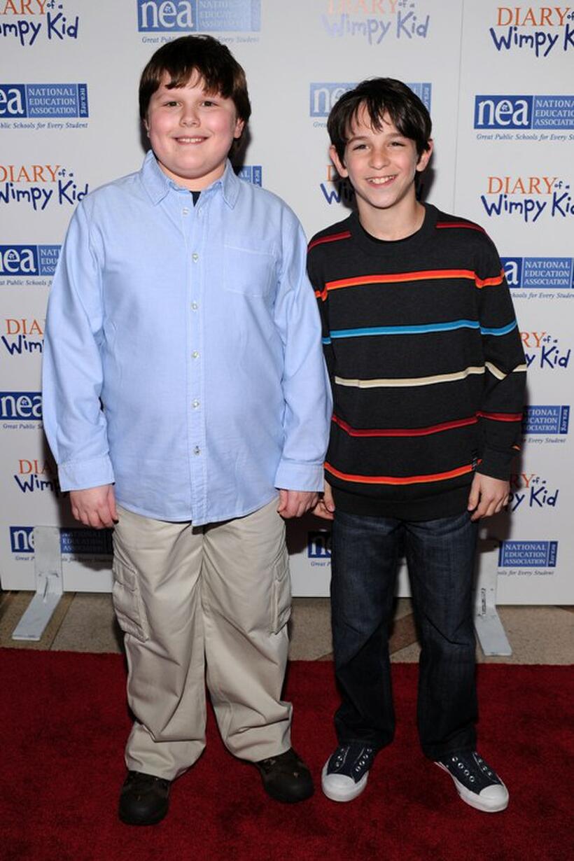 Robert Capron and Zachary Gordon at the premiere of "Diary Of A Wimpy Kid."