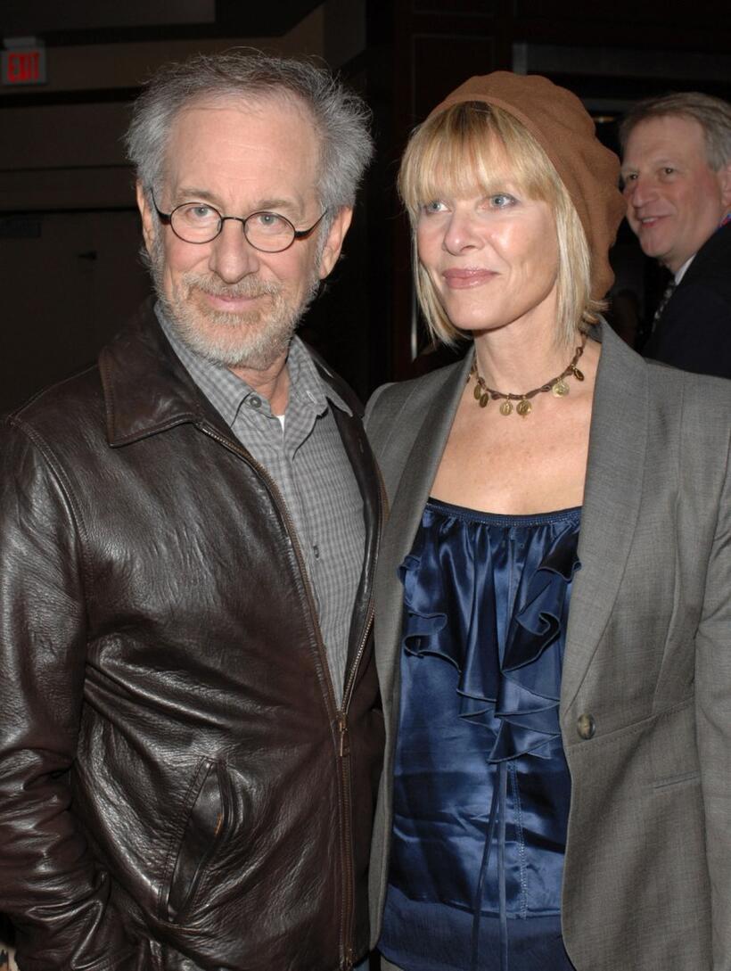Kate Capshaw and Steven Spielberg at the CNN, LA Times, POLITICO Democratic Debate at the Kodak Theatre.