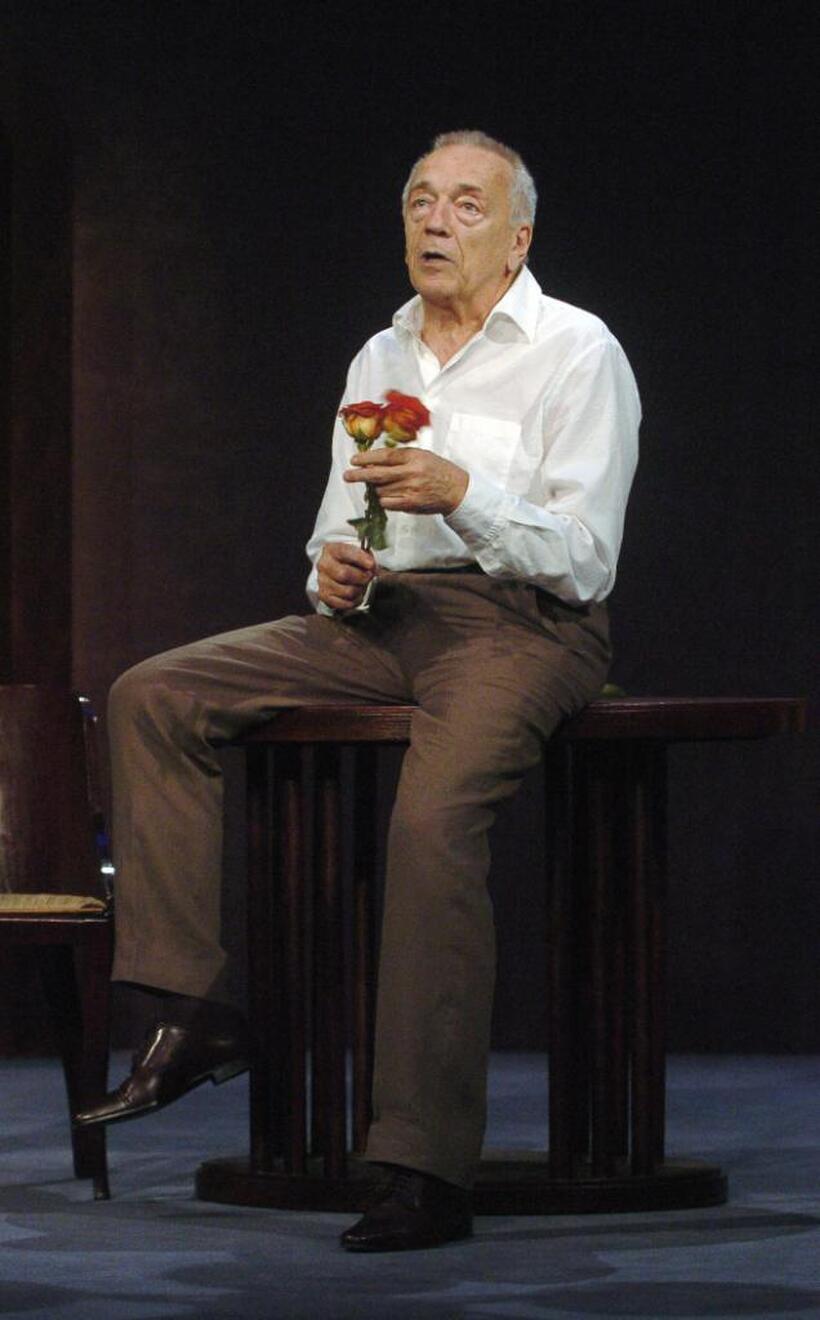 Jean-Pierre Cassel picture taken on the stage of the theater of L'Atelier ' in "A la folie pas du tout".