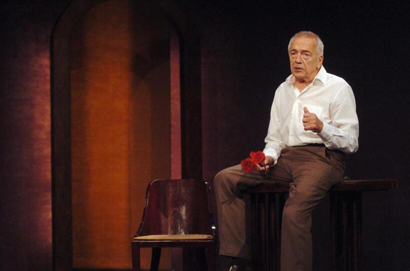 Jean-Pierre Cassel picture taken on the stage of the theater of L'Atelier ' in "A la folie pas du tout".