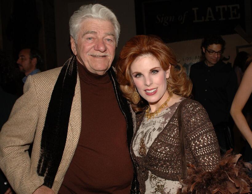 Seymour Cassell and Kat Kramer at the private opening of Dennis Hopper's "A Survey".