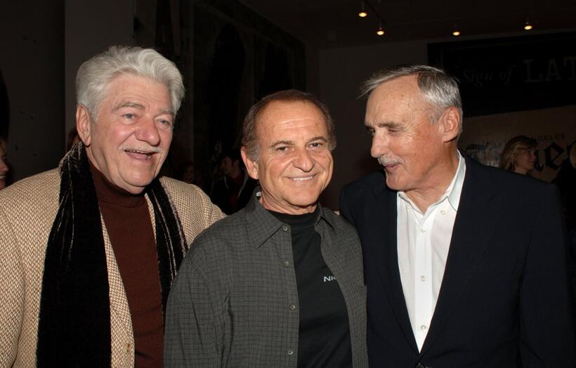 Seymour Cassell, Joe Pesci and Dennis Hopper at the private opening of Dennis Hopper's "A Survey".