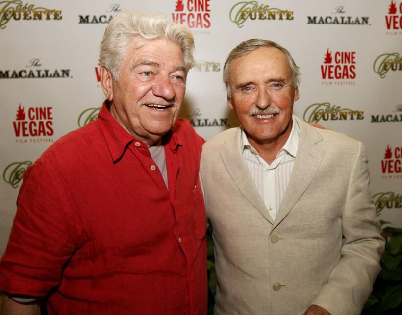 Seymour Cassel and Dennis Hopper at the Casa Fuente cigar party in honor of Dennis Hopper's birthday.