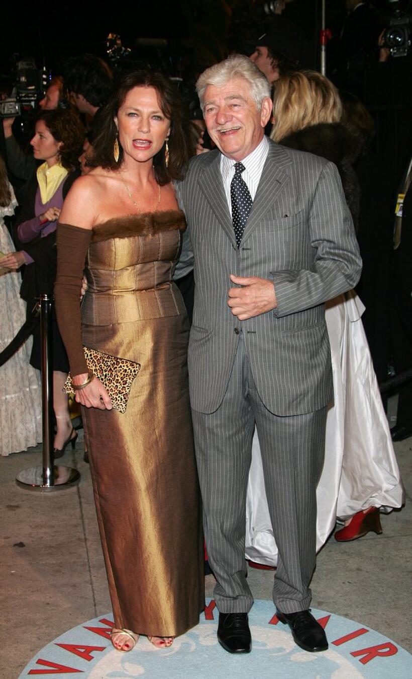 Seymour Cassel and Jacqueline Bisset at the Vanity Fair Oscar Party.