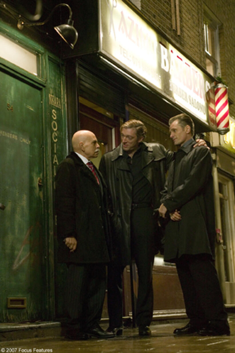 Mina E. Mina, Vincent Cassel and Viggo Mortensen in "Eastern Promises."