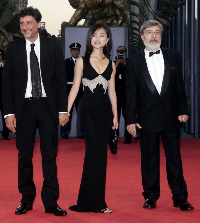 Sergio Castellitto, Tai Ling and Gianni Amelio at the premiere of "La Stella Che Non C'e" during the 63rd Venice Film Festival.