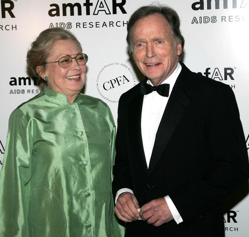 Dick Cavett and Dr. Mathilde Krim at the amfAR New York Gala.