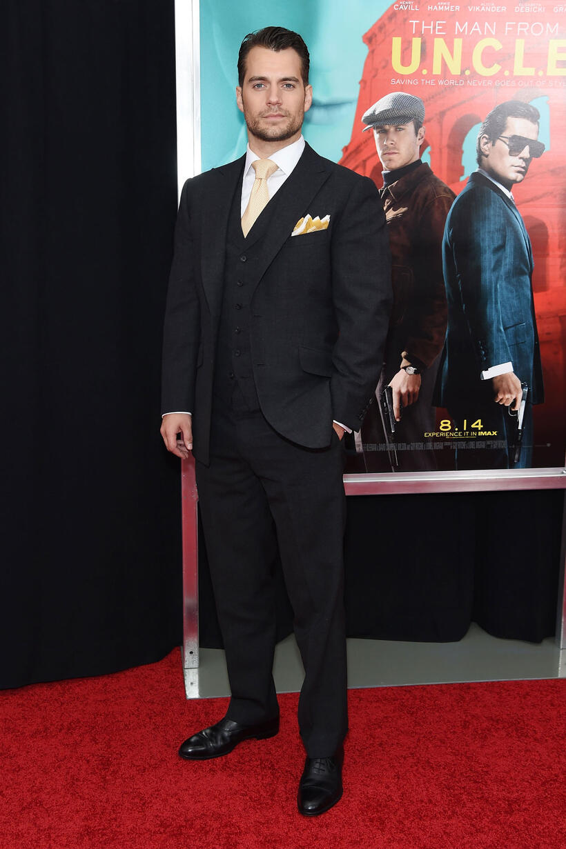 Henry Cavill at the New York premiere of "The Man From U.N.C.L.E.."
