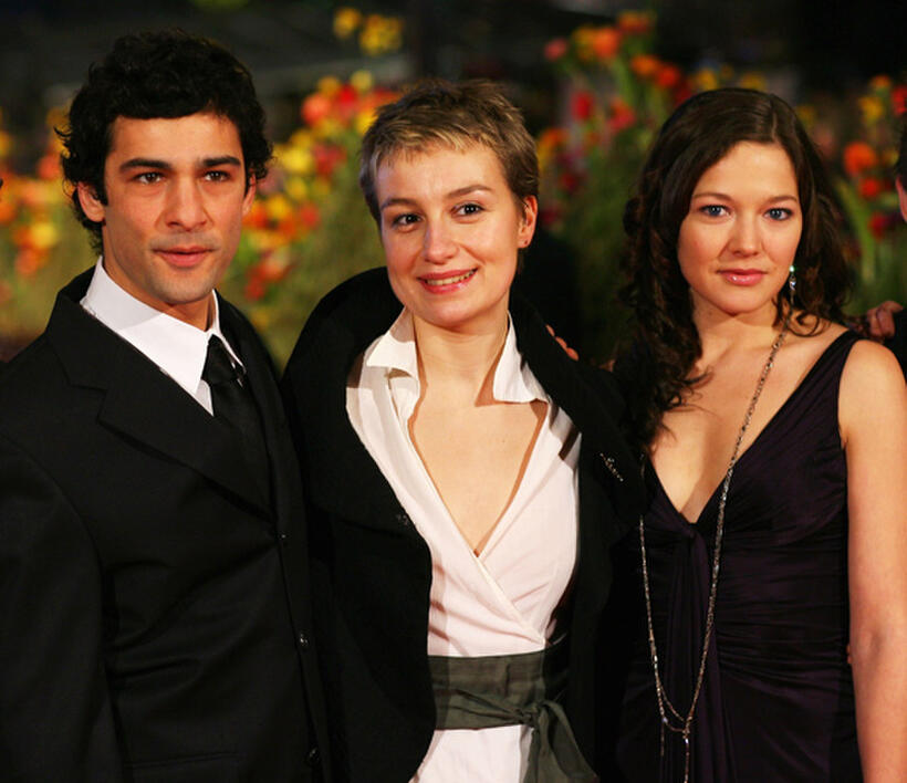Nicolas Cazale, Anamaria Marinca and Hannah Herzsprung at the premiere of "Cherry Blossoms" during the 58th Berlinale Film Festival.