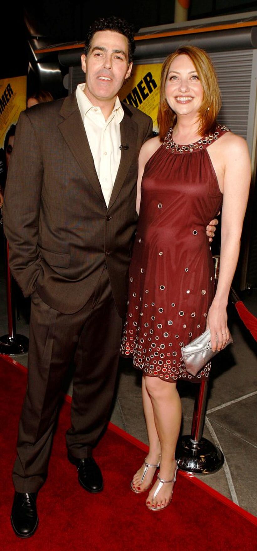 Adam Carolla and Heather Juergensen at the premiere of "The Hammer."